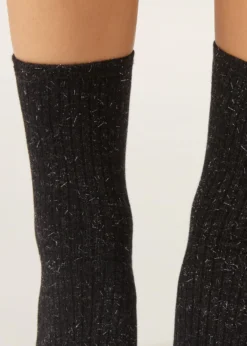 Calze Corte con Cashmere e Glitter