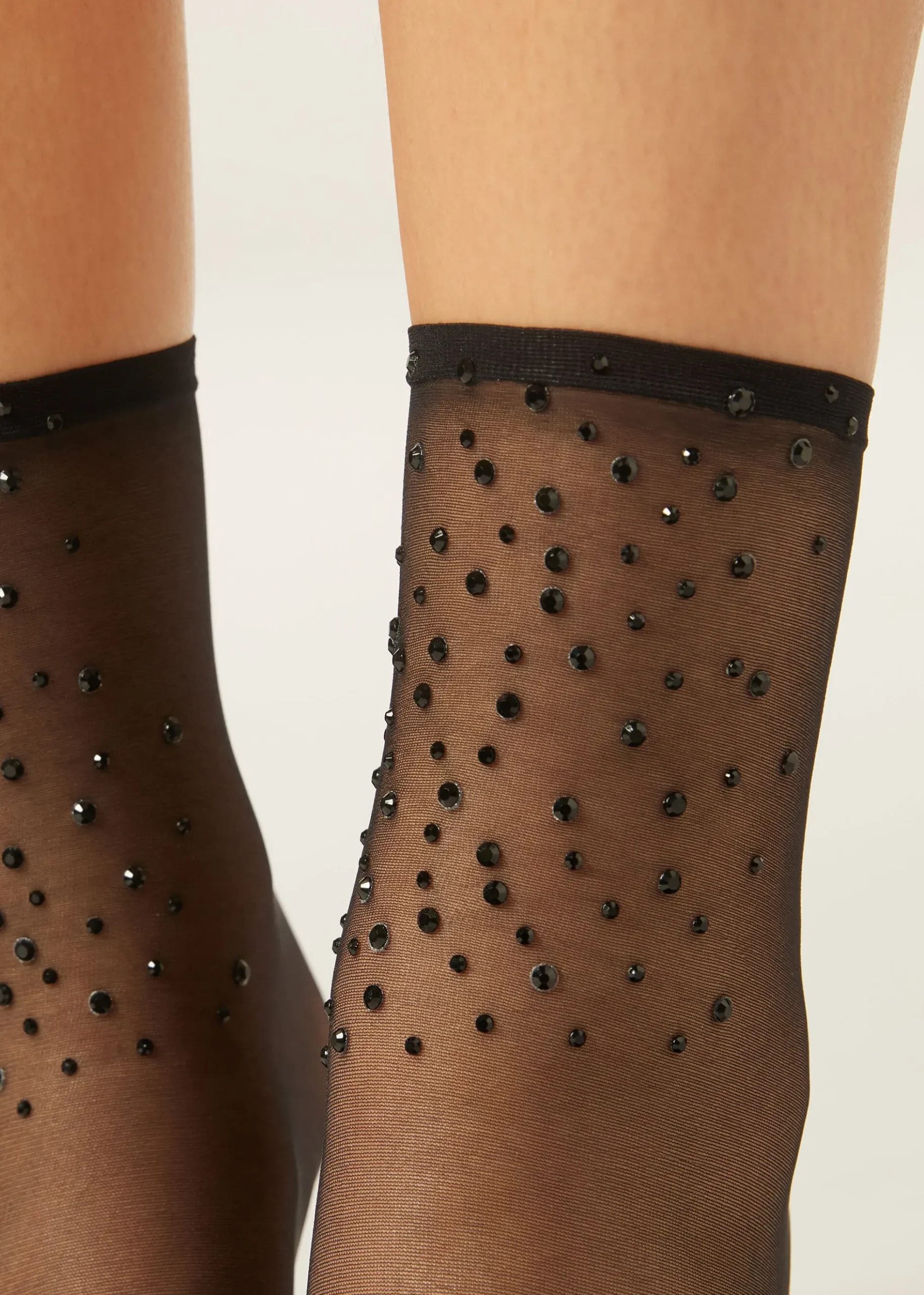 Calze Corte Velate con Strass