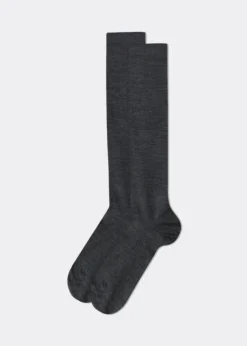Calze Lunghe con Cotone e Lana da Uomo