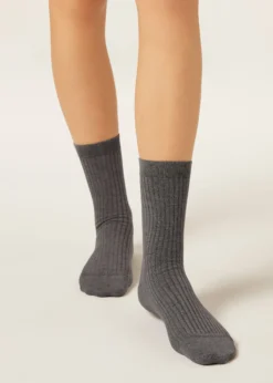 Calzini a Costine con Cashmere