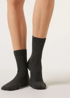 Calzini a Costine con Cashmere