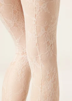 Collant in Pizzo a Fiori