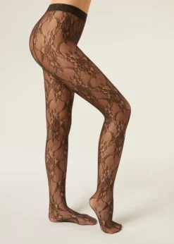 Collant in Pizzo a Fiori