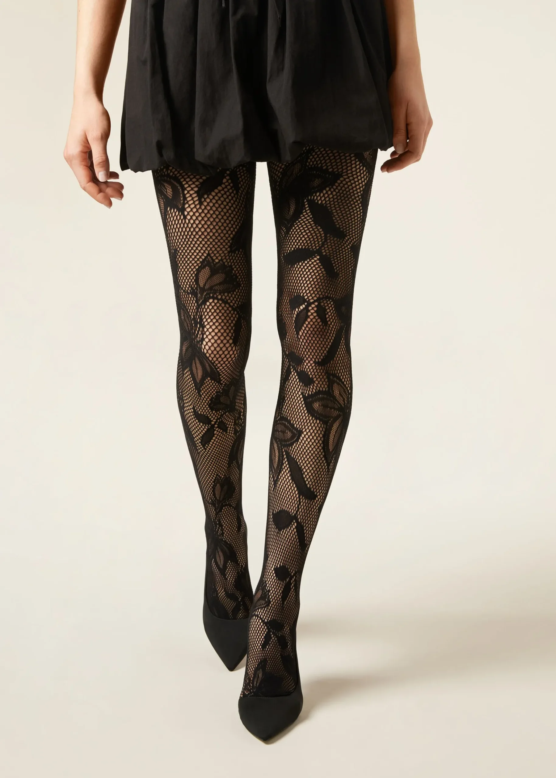 Collant Pizzo Macro Fiori