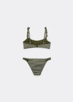 Costume Due Pezzi Bambina Green Vichy