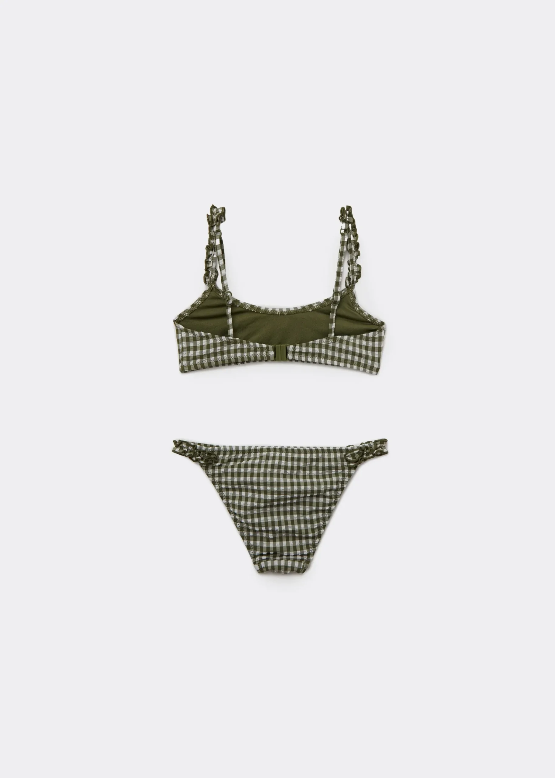 Costume Due Pezzi Bambina Green Vichy