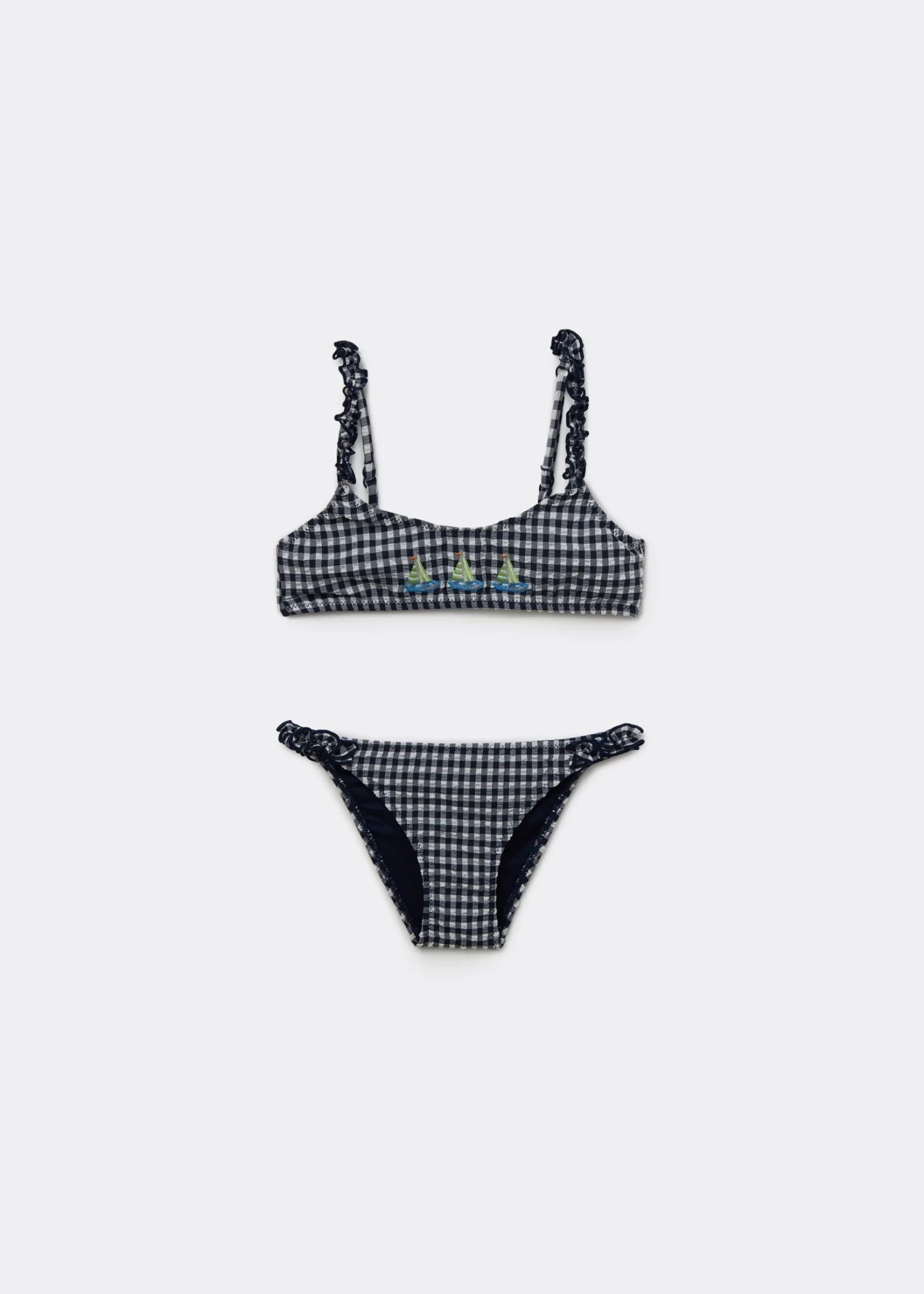 Costume Due Pezzi Bambina Green Vichy