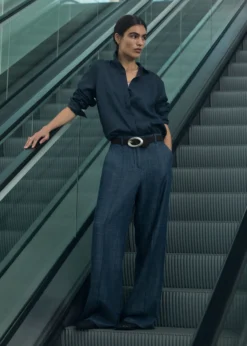 Jeans Palazzo con Lino