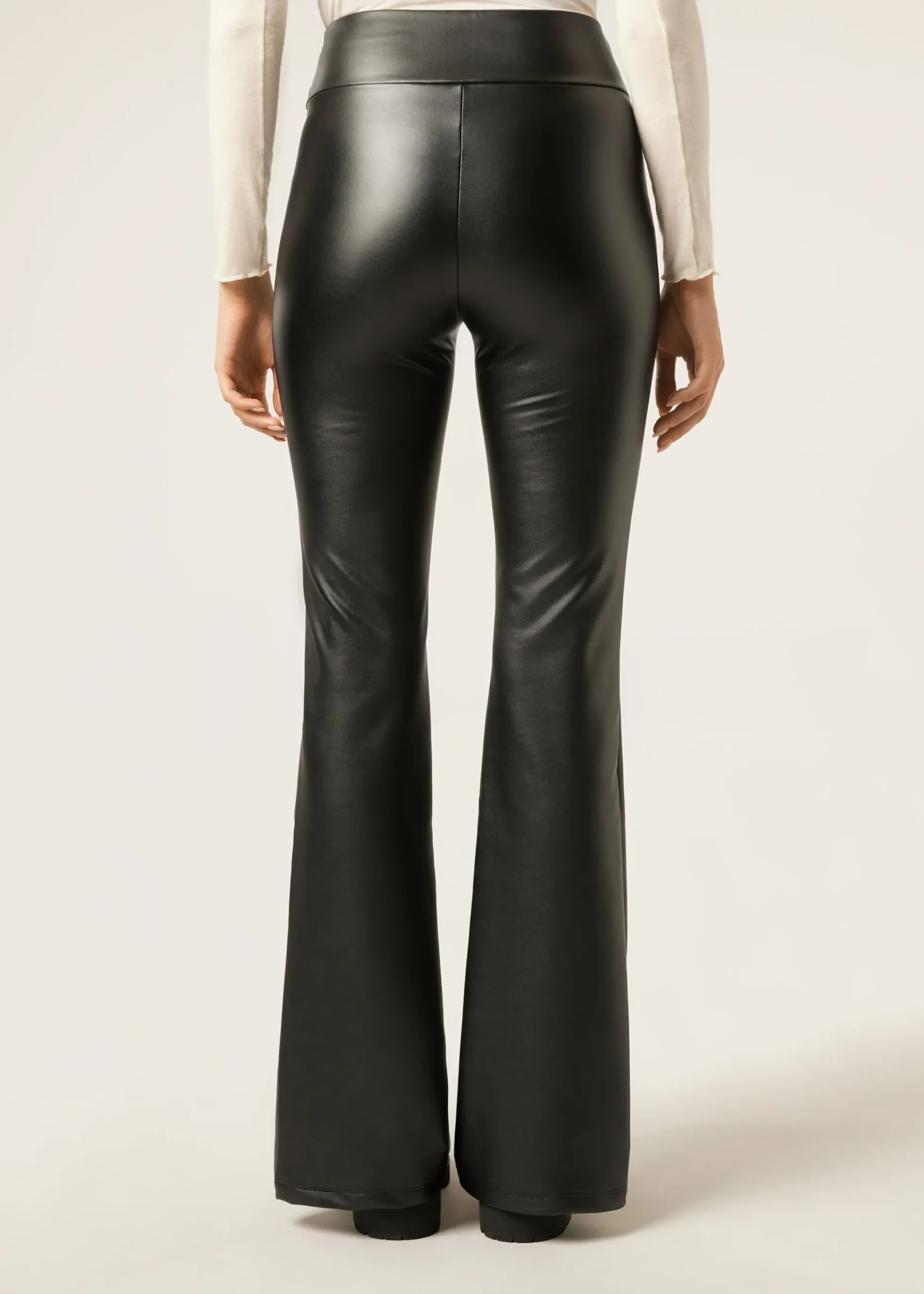 Pantaloni a Zampa Termici Effetto Pelle