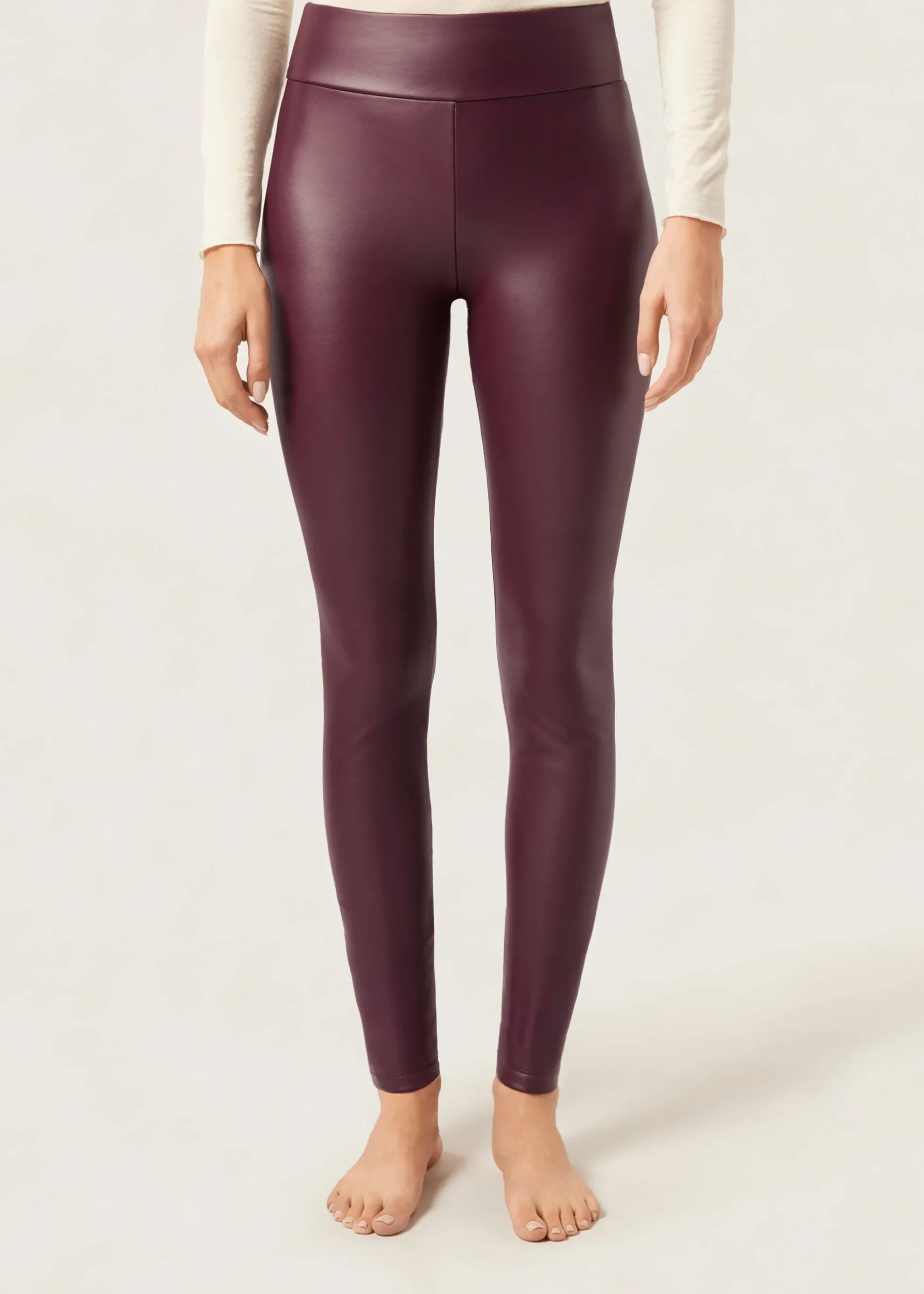 Pantaloni Leggings Effetto Pelle Termici