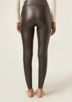 Pantaloni Leggings Effetto Pelle Termici