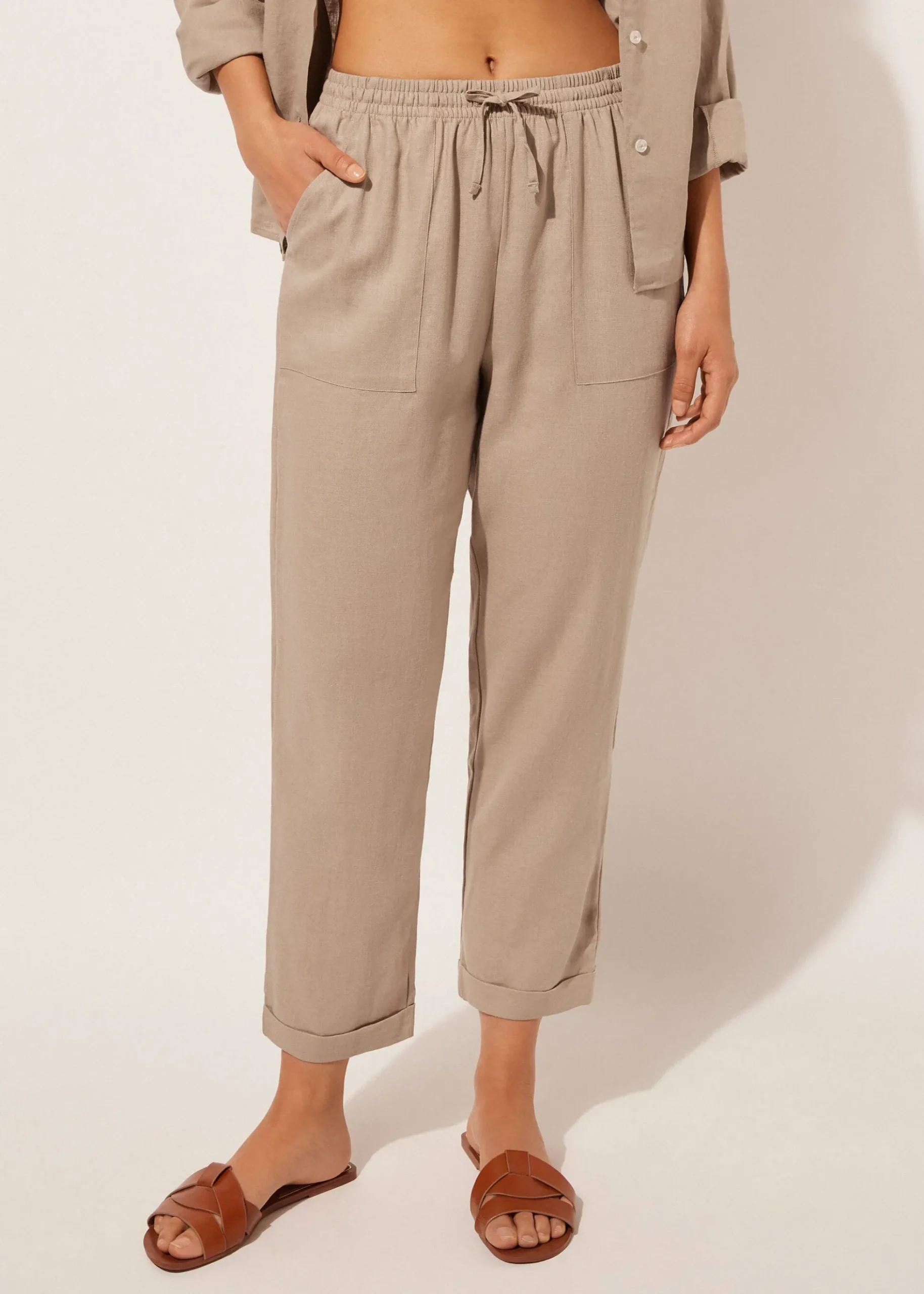 Pantaloni Lunghi Lino e Viscosa