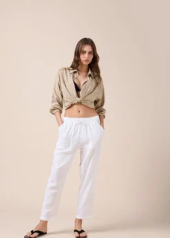 Pantaloni Lunghi Lino e Viscosa