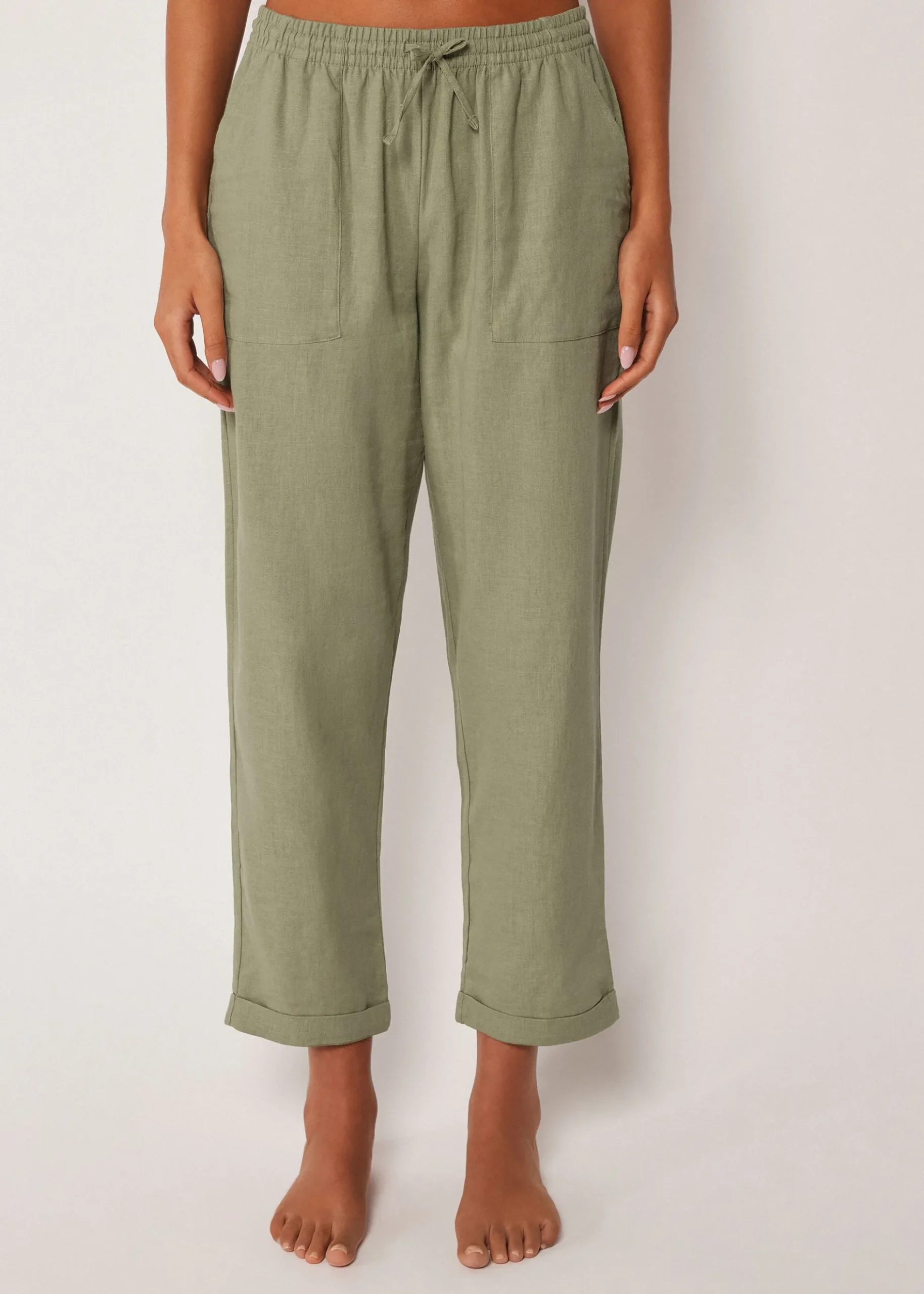 Pantaloni Lunghi Lino e Viscosa